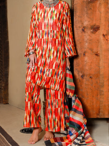Almirah Orange ALP-3PS-1419 Festive Collection  2022 Online Shopping